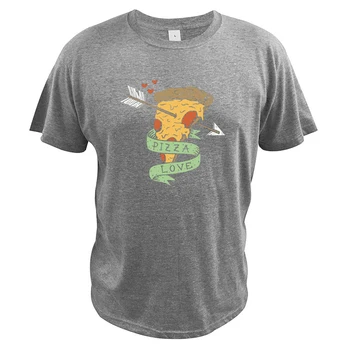Pizza Je Ljubezen Majica s kratkimi rokavi Naravnega Bombaža Mehko Visoko Kakovost Kratek Rokav Camisetas EU Velikost Bombaž Udobno Kul Vrhovi
