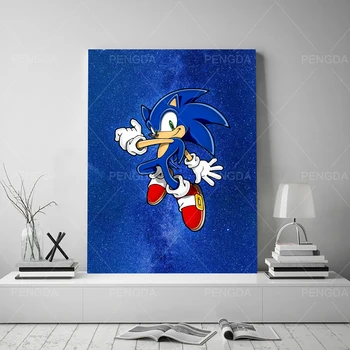 Platno Plakat Sonic Hedgehog Slikarstvo Wall Art Natisne Modularni Slike Elektronske Igre Domov Dekoracijo Dnevne Sobe Brez Okvirja