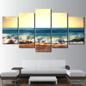 Platno Stensko Slikarstvo Umetnost Okvir Doma Dekor Dnevna Soba Slike 5 Kosov Morjem Ocean Beach Seascape Plakat HD Natisnjeni PENGDA