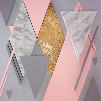 Po meri Foto Ozadje 3D Skandinavski Slog Roza Rhombus Geometrijo Freske Dnevna Soba, Spalnica Stensko Slikarstvo De Papel Parede 3D Fresco
