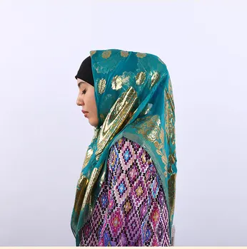 Poletje Tanke Kvadratni Šal Svile Jacquardske Ženske Mulim Hijabs Headscarf Kovinski Cvetlični Vzorec Šal Zaviti Headscarf 85*85 cm