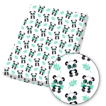 Poliester Bombaž Tkanina Risanka Panda Natisnjeni Krpo Listi DIY Obleko Potrebščine za Ročno Maske Domačega Tekstilnega Obliži 45*145 cm 1pc