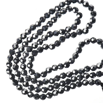 Polna čisto črn lesk površine vsaka kroglica ima več poligonske oblike, 3 mm-2 mm Terahertz Kamen Svoboden kroglice