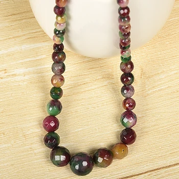 Poravnajte redno kroglice z mešanico temnejše in svetlejše barve Sedem Barve Jasper ogrlico, tvoja punca mora všeč