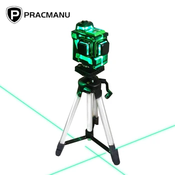 PRACMANU 3D Ravni Laser Zelena 12 Linij Ravni Self-Izravnavanje Navpično Križ Super Močna Zelena, 360-Stopinjski Horizontalni Ravni Laser