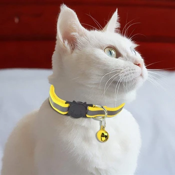 Praktične 12 Kos Reflektivni Mačke Ovratnice za Hitro Sprostitev, Varnostne Sponke z Bell Nastavljiv 19-32 cm (12 Barv)