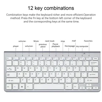 Prenosna Brezžična Tipkovnica za Mac Notebook Laptop TV box 2.4 G Mini Tipkovnico, Miško, Nastavite Pisarniške Potrebščine za IOS Android Win 7 10