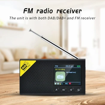 Prenosni Bluetooth Digitalni Radio DAB/DAB+ in Sprejemnik FM za ponovno Polnjenje Lahki Domov Radio