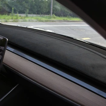 Preproga Dash mat Tesla Model 3 2017-2019 Auto nadzorni Plošči Žamet Pokrov Črne bloki prahu zmanjšuje hrup avto dodatki