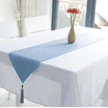 Preprost barva bombaž perilo namizni tekač robu verandi čevelj dustproof tabela kritje prtom posteljo runner čaj tabela pokrov