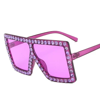 Prevelik Diamond Sončna Očala Ženske 2020 Luksuzni Kvadratnih Odtenki Velik Okvir Ženski Moški Sončna Očala Modne Blagovne Znamke Oblikovalec Očala