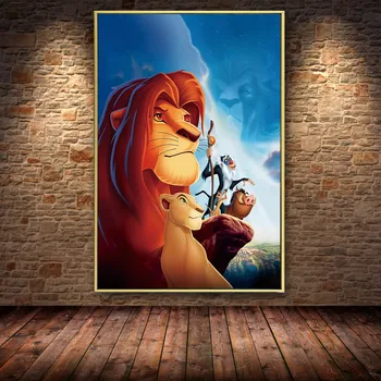 Priljubljen Anime levji kralj Družinski Film Dekoracijo Akvarel Plakat Visoko Kakovost Slikarsko Platno Za Otroke, Soba, Spalnica Doma Dekor