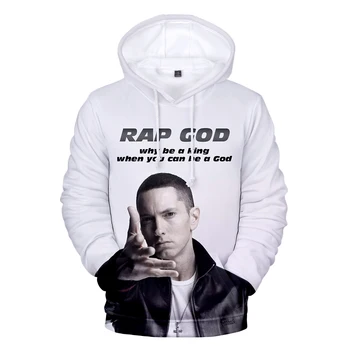 Primerna 3D Eminem Hoodies Long Sleeve zgornji del Trenirke Moški Ženske Hoodie Jeseni Otroci 3D tiskanja Eminem Hooded fantje dekleta black Outwear