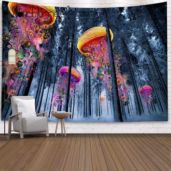 Psihedelični Meduze ozadju krpo dekoracijo sten Čarovnice tapiserija, Dnevna soba posteljo doma dekor gozd zidana tapiserije