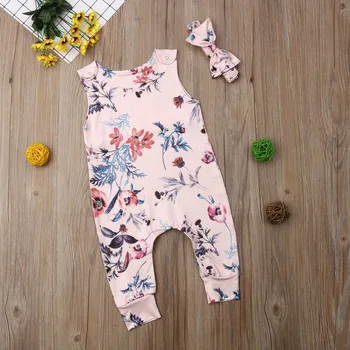 Pudcoco Dekle Jumpsuits 0-24M Moda za Malčke Newborn Baby Dekleta Bombaž Romper Sunsuit Playsuit Glavo, Obleko
