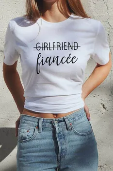 Punco, zaročenko, Natisnjeni Nov Prihod Žensk Smešno Priložnostne Bombaža T-shirt posla majica bachelorette majica