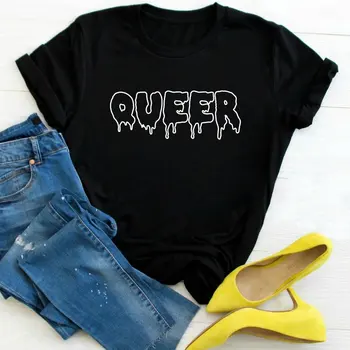 Queer lgbtq Tiskanja Ženske tshirt Priložnostne Bombaž Hipster Smešno t-shirt Darilo Za Lady Yong Dekle Top Tee Spusti Ladje ZY-265