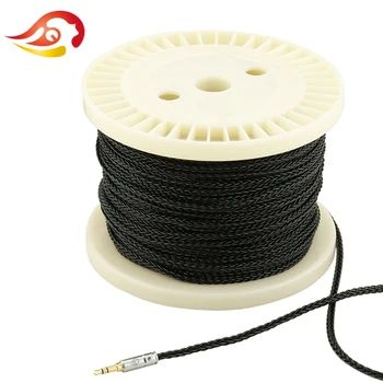 QYFANG 1,2 m 8 Core Prilagodljiv Srebrno Folijo DIY Hi-fi Slušalke Avdio Snemljiv Kabel, Mehka PVC Slušalke Nadgradnjo Kabel 8 Vozi Linija