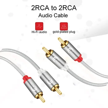 RCA Kabel 2RCA Moški 2RCA Moški Stereo Audio Twin Phono Povezujejo Kabel Kabel za Domači Kino DVD, TV Ojačevalnik CD Soundbox