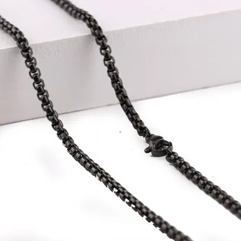 Reidgaller 5pcs 55 cm dolgo, nerjaveče jeklo črna nakit verige z jastog zaponko obesek za ogrlico kar diy dodatki