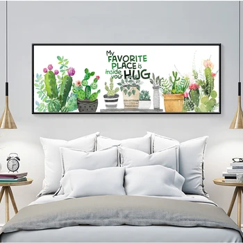 RELIABLI UMETNIŠKO Platno Slikarstvo Kaktusi Slike Za Dom Nordijska Sveže Wall Art Za Dnevna Soba Dekoracijo Plakatov In Fotografij