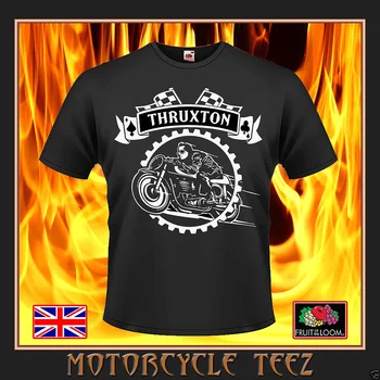 Retro 'Thruxton' Cafe Racer Motocikel Dobro Kakovost Biker / Rocker T-Shirt 2019 Nove Modne Blagovne Znamke, Modni Grafični Tees Majica
