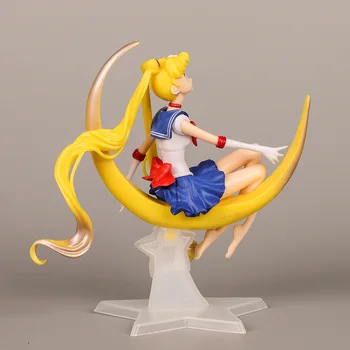 Risanka Anime Lepe Dolge Noge, Sailor Moon s krili Usagi Tsukino Dejanje Slika Igrača PVC Kolektivne Lutka Torto dekoracijo