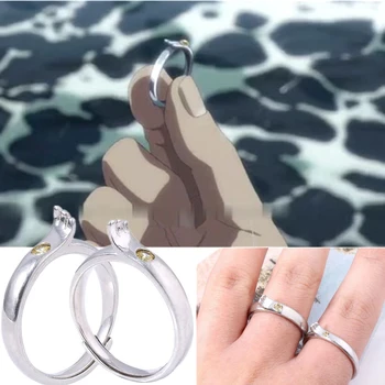 Risanka Anime Vremenske vplive z vami Amano Hina obroči Cosplay Pripomočki Rekviziti Kovinski Obroč Darilo ljubitelji' poročni prstani za ženske