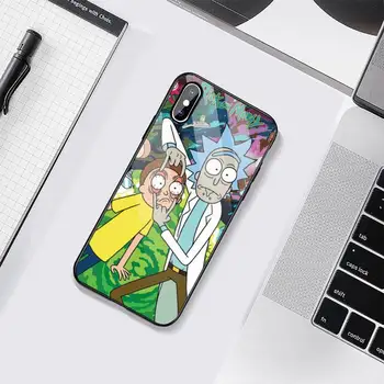 Risanka Smešno Anime Ricks Mortys Telefon Primeru Kaljeno steklo Za iphone 6 6S 7 8 plus X XS XR 11 12 mini PRO MAX