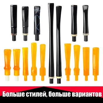 Ru-MUXIANG Ravne/Bent /dolg/ sedlo Steblo, Tobak za Pipe Ustnik Fit 9 mm in 3 mm filtri za kajenje pipe be0111-be0137