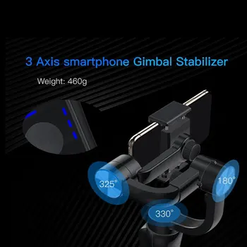 S5B Najnovejšo Različico 3-Osni Ročni Gimbal Stabilizator w/Osredotočiti Pull & Zoom za iPhone Xs Xr X 8 Plus 7 Samsung Akcijske Kamere
