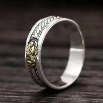 S925 Letnik Sterling srebrni nakit srebrni prstan za moški in ženski devica Marija v redu osebnost obroč
