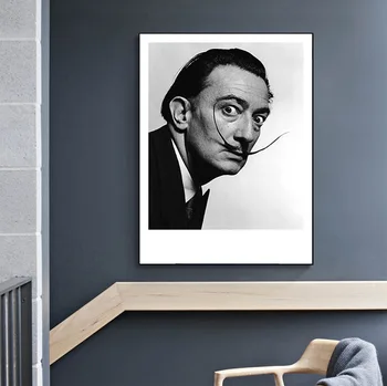 Salvador Dalí Steno Umetnosti Plakatov in Fotografij španski Umetnik Črno Bela Fotografija Platno Slikarstvo Stenske Slike za dnevno Sobo Decora