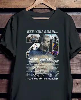 Se vidimo Spet 20 Let 2001-2021 Hitro In Besno Hvala Za Spomine T-majica Bombaž Moških srajc Unisex Tees