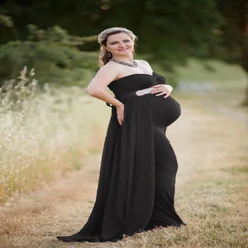 Seksi Shoulderless Porodniškega Obleke Za Fotografijo Ustrelil Porodniškega Fotografija Rekviziti Nosečnosti Obleke Za Nosečnice, Oblačila
