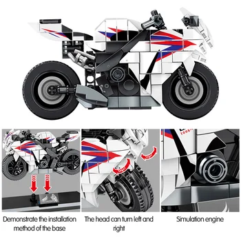 Sembo City Off-road Motocikla Model gradniki Tehnične MOC Dirke motorno kolo Avto Zbrati Opeke Igrače Za Otroke Darila