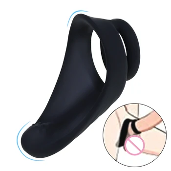 Silikonski Dvojni Penis Prstan Premium Stretchy Petelin Obroč Več Težje Močnejša Erekcija Krepitev Sex Igrača za Moške in Pare, ki Igrajo