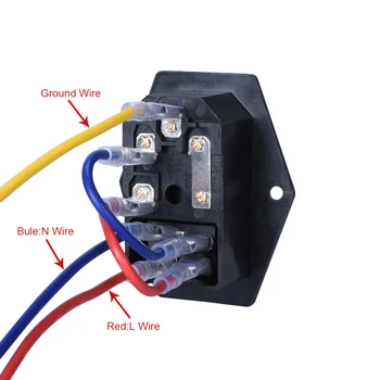 SIMAX3D 15A 250V Rocker Switch električno Vtičnico Vstopni Modul Vtiča 5A Varovalka, Stikalo s 5Pcs 16-14 AWG Napeljave 3 Pin IEC320 C14