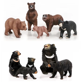 Simulacija Divji živalski Vrt Gozd Živalskih Modelih Rjavi Medved Ameriški črni Medved plastične Figurice Okrasni Vrt Dom Za Otrok Igrače