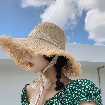 Slamnik ženska barva poletje zložljive ribič klobuk sun pokrivalo za zaščito pred soncem plaža, sonce klobuk
