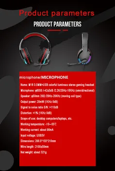 Slušalke Nove Gaming Slušalke 3.5 mm Nad Uho Žične Slušalke-hi-fi hrupa Mikrofon Za/PC/PS4 Bas računalnik slušalke