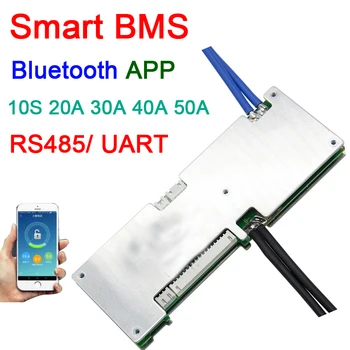 Smart 10S 36V 50A 40A 30A 20A Li-ion Lipo bms baterije protection board w bilance Bluetooth app RS485 UART programske opreme, monitor