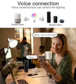 Smart LED Žarnice B22 15W E27 RGB + SCT Za App Nadzor Alexa / Google Doma WiFi RGB Bela Žarnica Z Zatemniti Funkcija