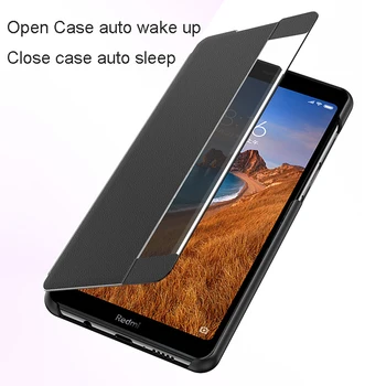 Smart View Window PU Usnja Flip Case za Xiaomi MI Opomba 10 Lite CC9E A3 9T Redmi 7 7A 8 8A 9 Opomba 5 6 7 8 8T 9S 9 Pro Max Primeru