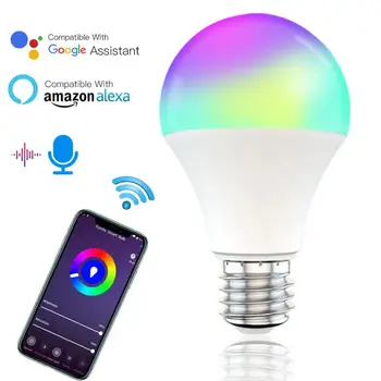 Smart Žarnice Pomočnik-Nadzor Smart-Lučka Led-Svetilka-App Wake-Up Zatemniti Alexa E27 Wifi, Telefon, Pametnih Glasovni Nadzor E27/B22 15W