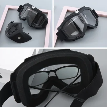 Snemljiv Modularni Masko Motoristična Očala za Motokros, Smučarski Snowboard Očala UV Zaščito za Halley Moto Bike Čelada, Očala