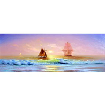 Sončni zahodi Naravnih Seascape Jadranje Morju Krajine Plakati Wall Art Slike, Barvanje Sten Umetnosti za Dnevni Sobi Doma Dekor (Brez Okvirja)