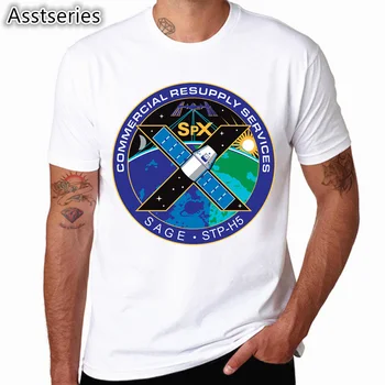 SpaceX majice s kratkimi rokavi Moški Prostora X Logotip moška T-shirt Priljubljena po Meri Kratek Rokav Zasedbo Mars Tshirt HCP4538