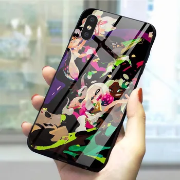Splatoon Igro Art Kaljeno Steklo Telefon Kritje Za iPhone Primeru 8 5 5 JV 6 6S 7/6 6S 7 8 Plus X XS XR Xs 11 Pro Max