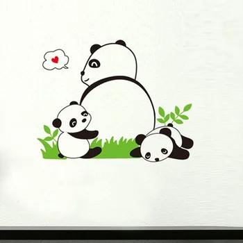 Srčkan panda stenske nalepke, dnevna soba, spalnica ozadju dekoracijo sten stenske nalepke za otroke sobe